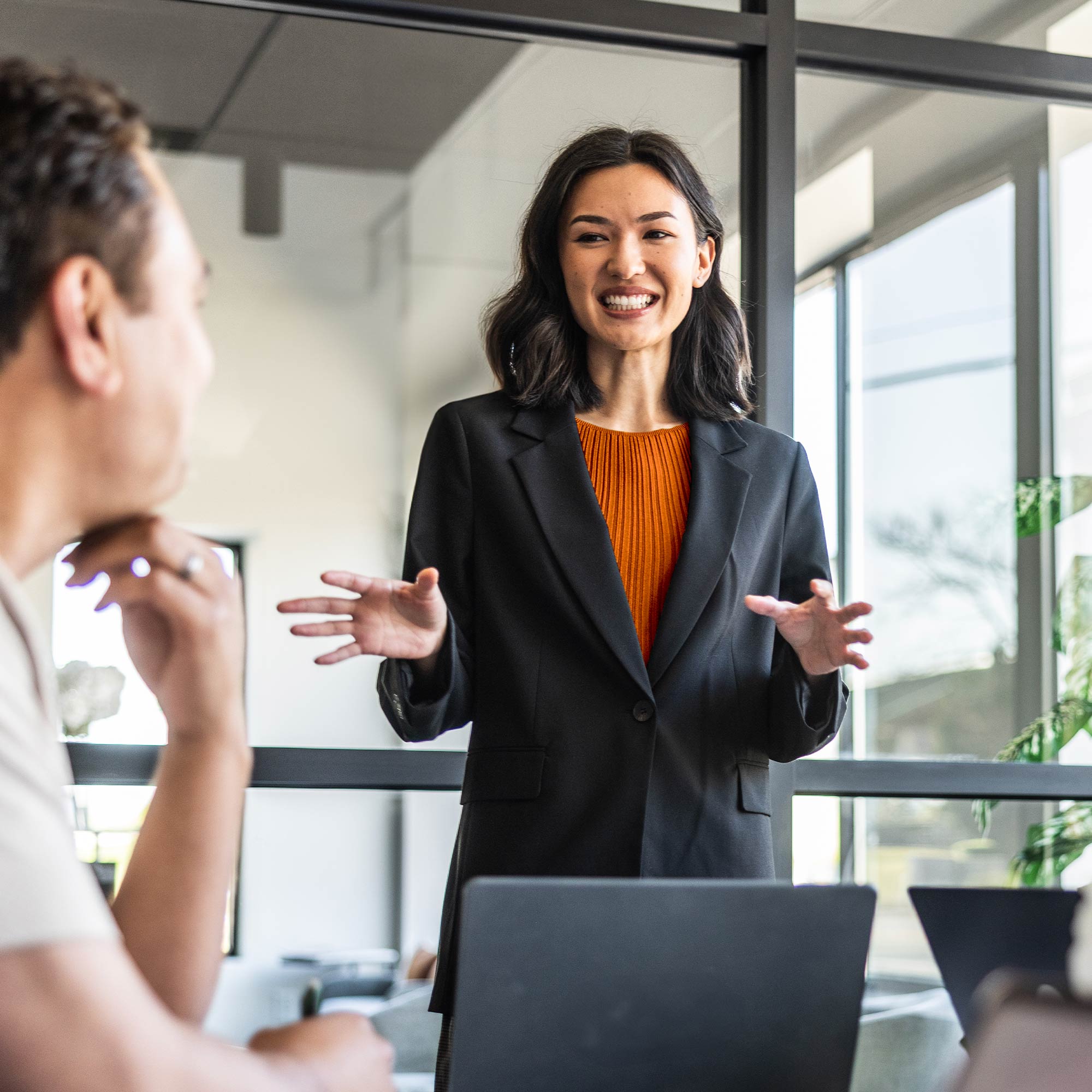 Woman leading a meeting
