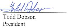 Todd Dobson President signature