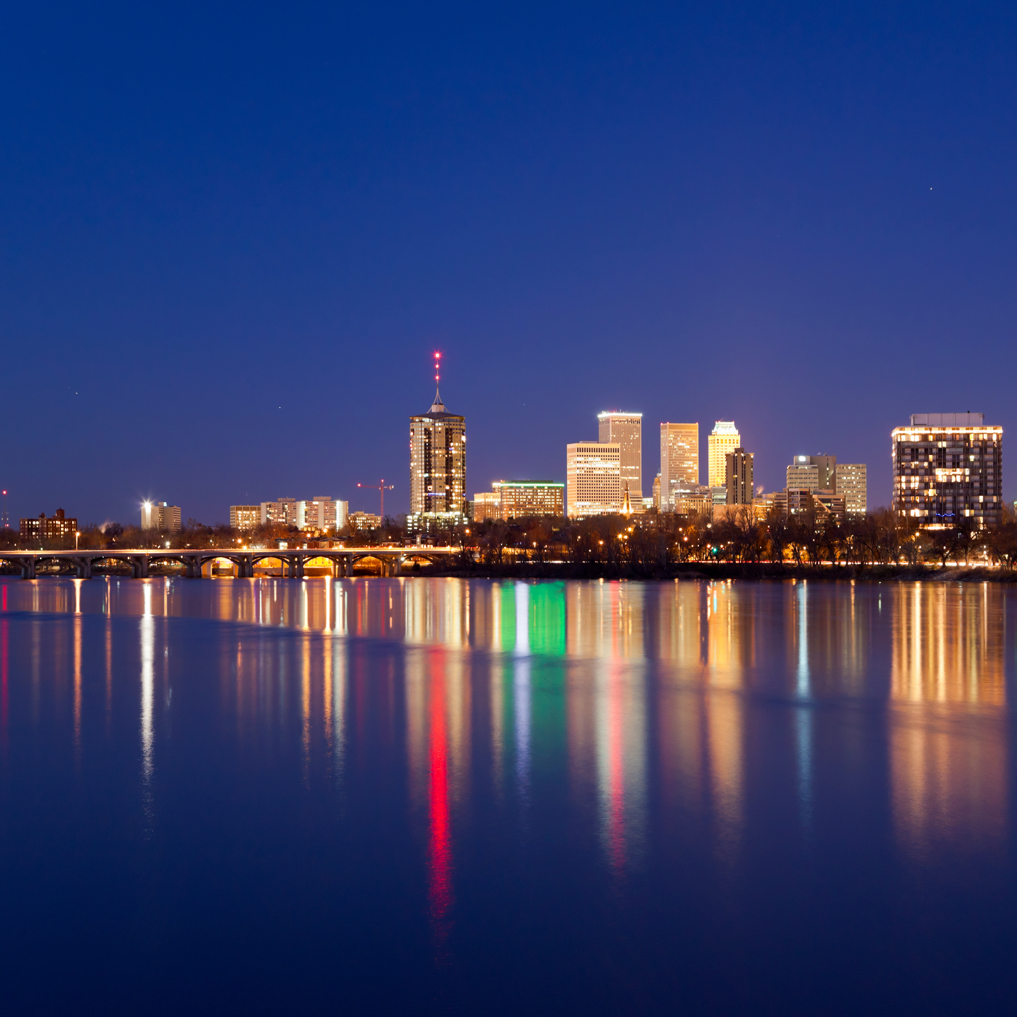 A skyline photo of Tulsa, Oklahoma