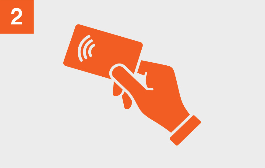 somebody holding a contactless card.