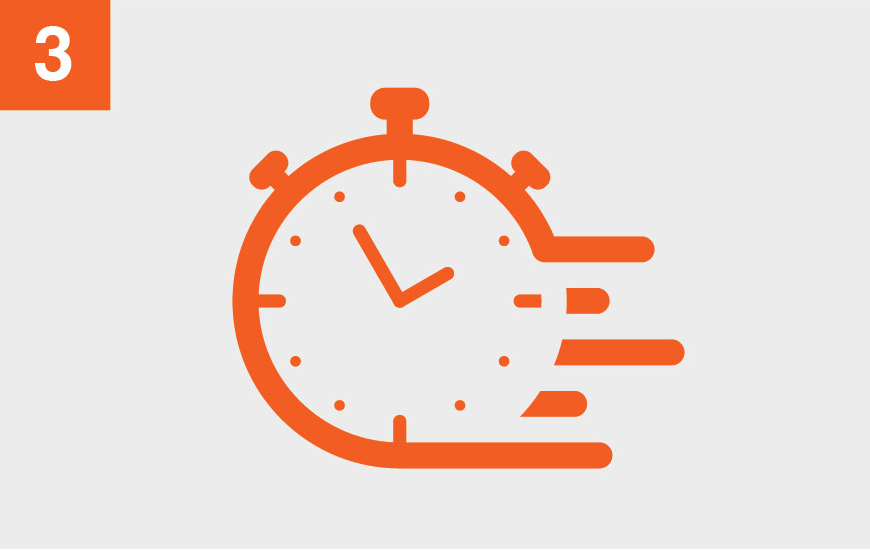 an orange clock.