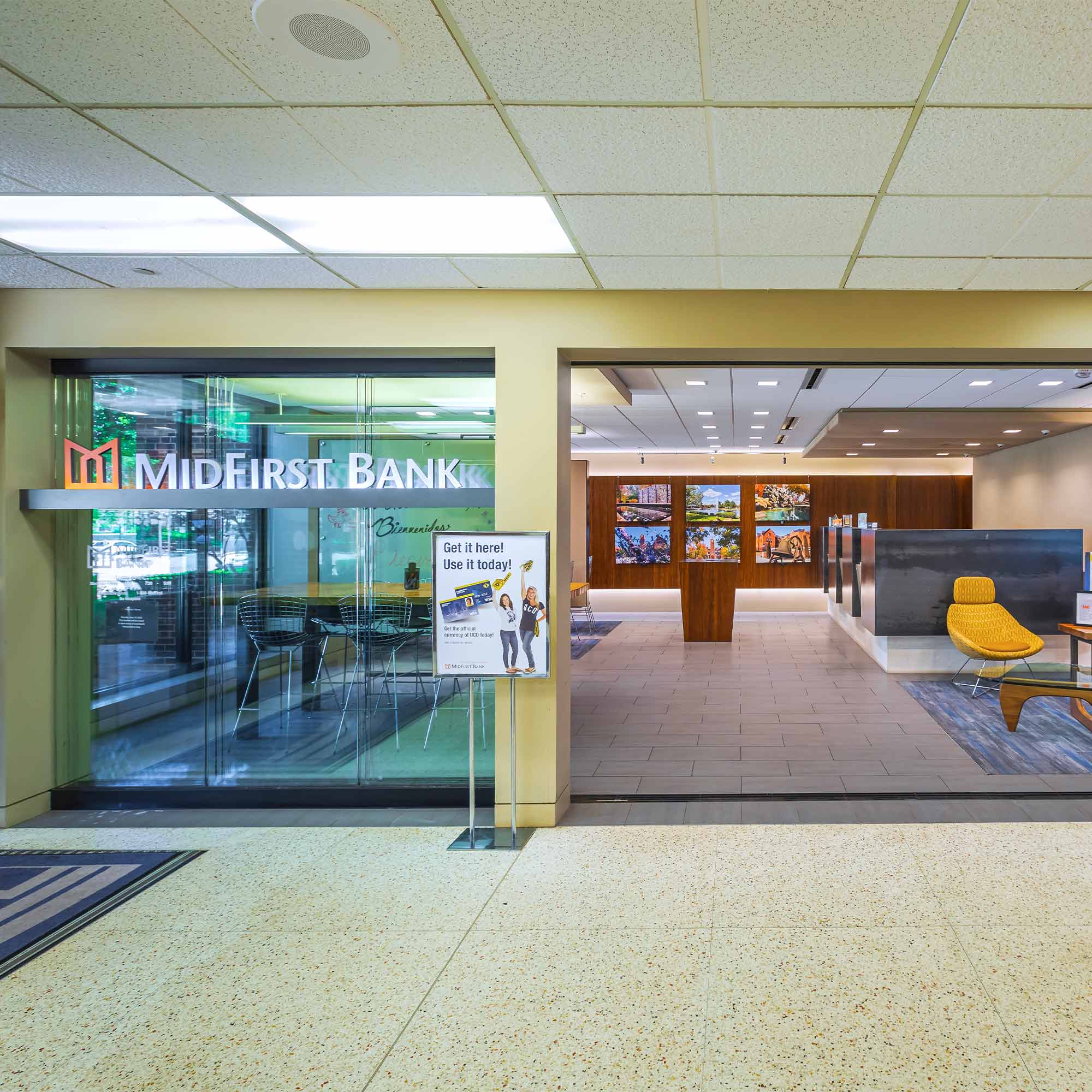 Interior of MidFirst Bank's UCO Location