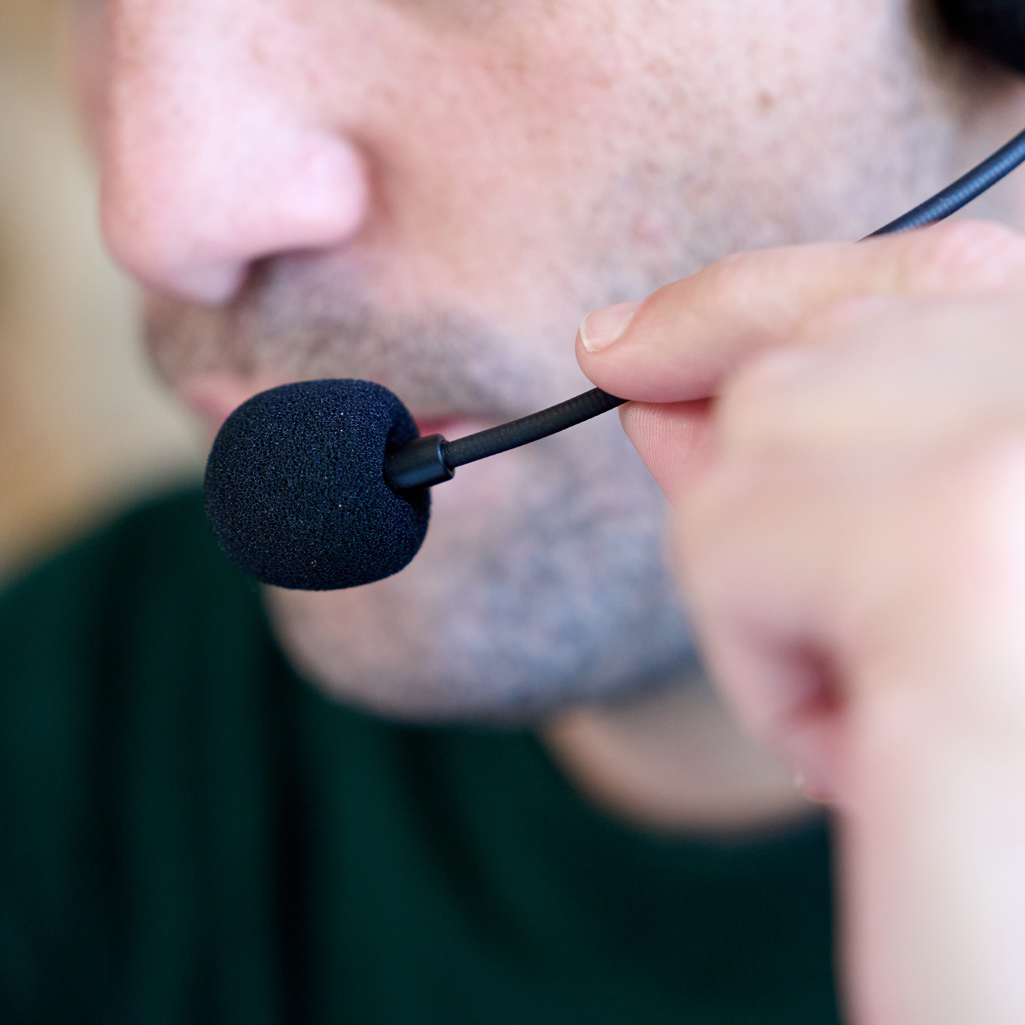 a man with a microphone